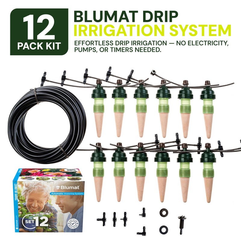 Blumat Drip Irrigation System - Tropf Medium Box Automatic Plant Watering Devices for Garden, Patio and Hanging Baskets - Garden Watering System Up to 12 Plants - Effortless Hydration - 12 Pack - Image 2